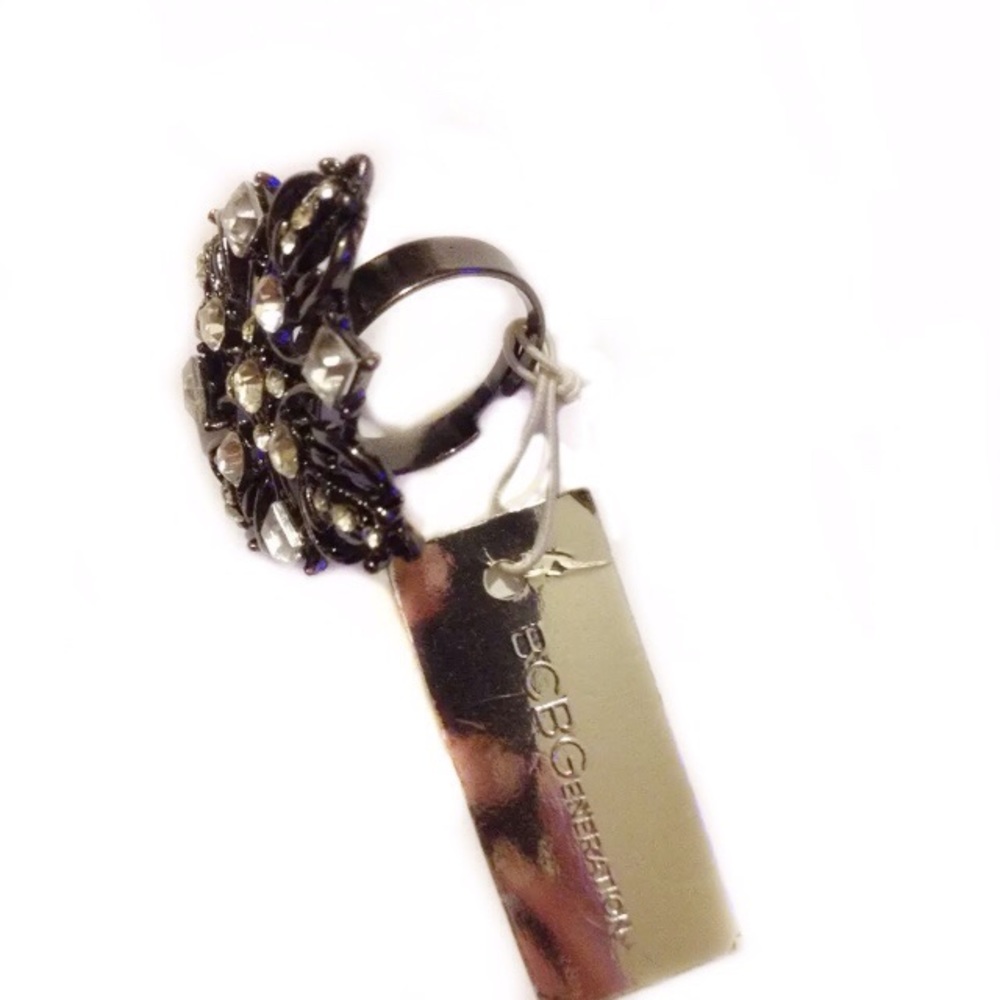 BCBGENERATION COCKTAIL RING GUNMETAL TONED OS - Picture 2 of 6